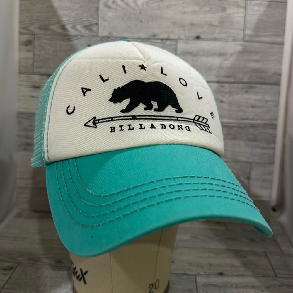 Billabong turquoise trucker baseball cap hat
